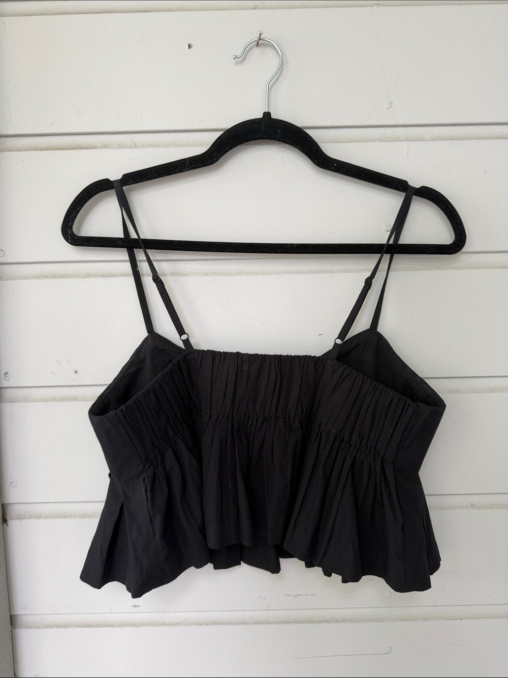 Day + Moon Black Pleated Spaghetti-Strap Camisole Top - Picture 2 of 3